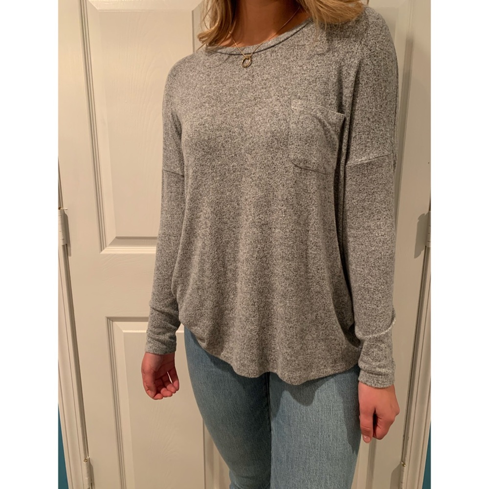Soft Heather Grey Pullover Sweater